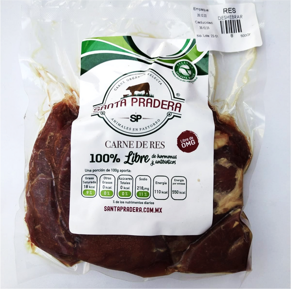 Bistec de res orgánico 500g Santa Pradera